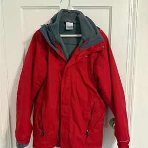 Columbia Men's Red 2-layer Zip Away Winter Coat